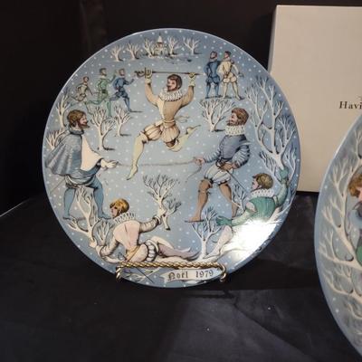 TWELVE DAYS OF CHRISTMAS COLLECTORS PLATES BY HAVILAND (10, 11 & 12)