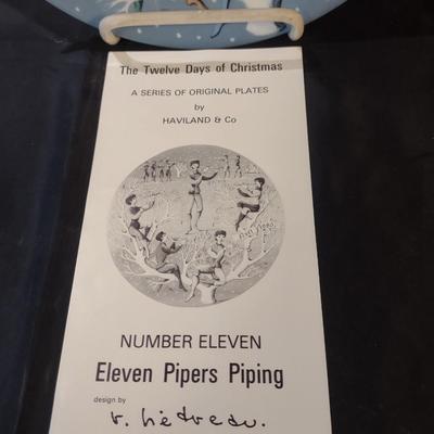 TWELVE DAYS OF CHRISTMAS COLLECTORS PLATES BY HAVILAND (10, 11 & 12)