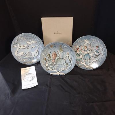 TWELVE DAYS OF CHRISTMAS COLLECTOR'S PLATES BY HAVILAND (7, 8 & 9)