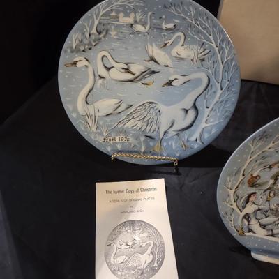 TWELVE DAYS OF CHRISTMAS COLLECTOR'S PLATES BY HAVILAND (7, 8 & 9)