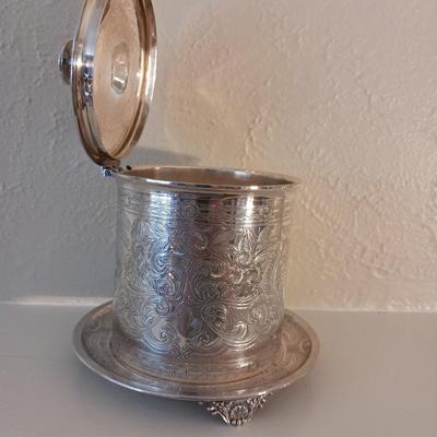 SILVER PLATED ENGLISH BISCUIT BOX
