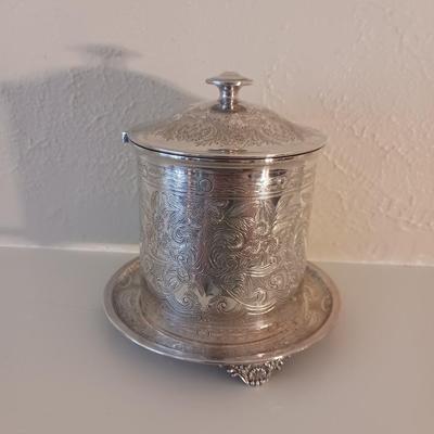 SILVER PLATED ENGLISH BISCUIT BOX