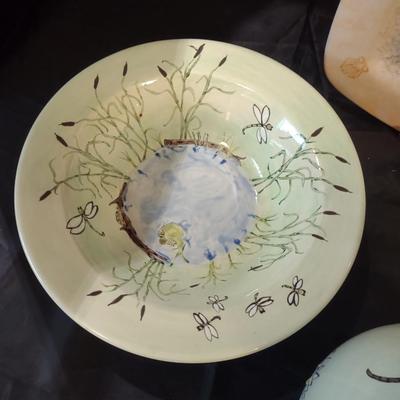 PITCHER W/ BOWL & HAND PAINTED PLATE