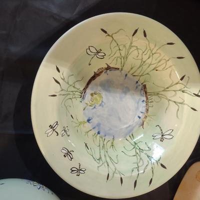 PITCHER W/ BOWL & HAND PAINTED PLATE