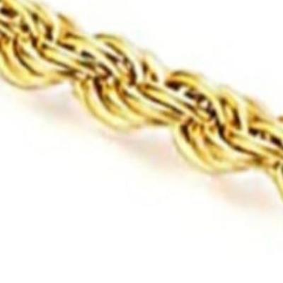 10kt Solid Gold Rope Necklace