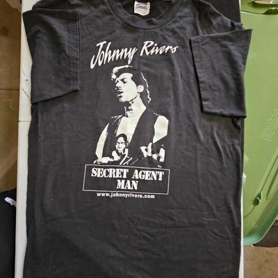 Sale Photo Thumbnail #264: Vintage Autographed Johnny Rivers Secret Agent Man Concert Tshirt. Rare piece!