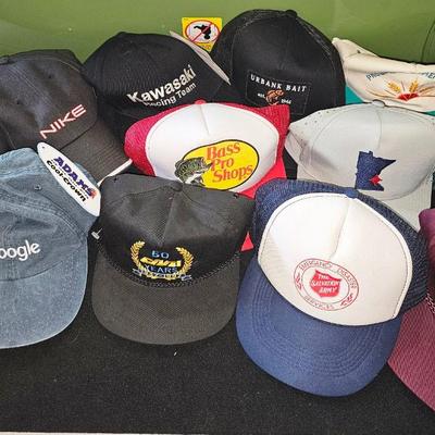 Sale Photo Thumbnail #271: Vintage Snapback and Strap 14 Hat Lot | Bass Pro Shop, Nike, Chicago Bulls, Google, Kawasaki Racing Team and more. Some new and some used, see pictures.