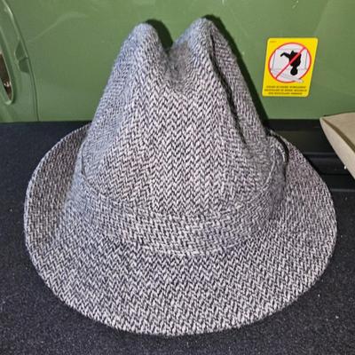 Sale Photo Thumbnail #265: Vintage Pendleton Wool Hat Medium Tweed Fedora Herringbone Mens Gray
