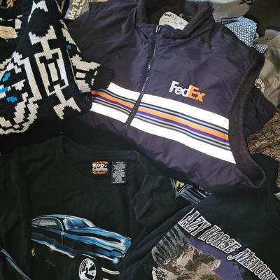 Sale Photo Thumbnail #285: Vintage Clothing Lot | Graphic Tees, Phalanx Shorts, FedEx Designer Vest, and More | Medium and Large Lot
