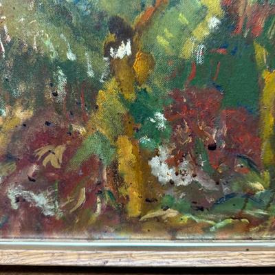 Sale Photo Thumbnail #378: Impressionist style, bold use of green, brown and orange colors.