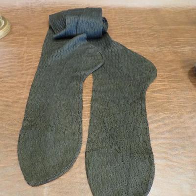 Sale Photo Thumbnail #3: 1 pair of vintage Victorian stockings, black