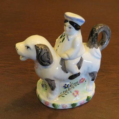 Sale Photo Thumbnail #25: English Staffordshire Ceramic Creamer in excellent condition with good paint/color quality