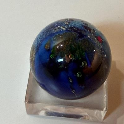 Glass Eye Studio Celestial Series Orb, Planet Marble Orb & Cobalt Blue Orb (BD-MG)