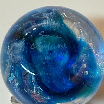 Glass Eye Studio Celestial Series Orb, Planet Marble Orb & Cobalt Blue Orb (BD-MG)