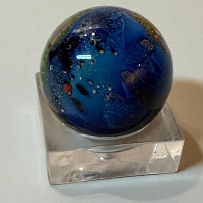 Glass Eye Studio Celestial Series Orb, Planet Marble Orb & Cobalt Blue Orb (BD-MG)