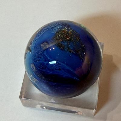 Glass Eye Studio Celestial Series Orb, Planet Marble Orb & Cobalt Blue Orb (BD-MG)