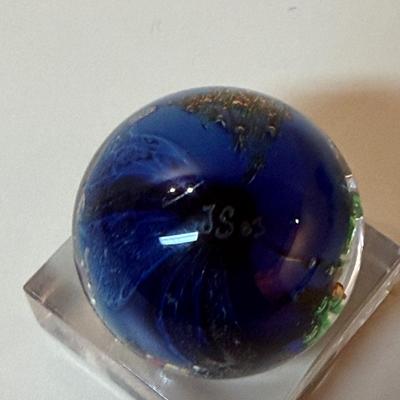 Glass Eye Studio Celestial Series Orb, Planet Marble Orb & Cobalt Blue Orb (BD-MG)