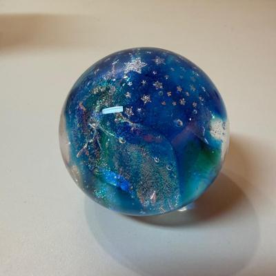 Glass Eye Studio Celestial Series Orb, Planet Marble Orb & Cobalt Blue Orb (BD-MG)