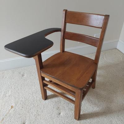 Oak School Chair with Attached Writing Desk (BD-MG)