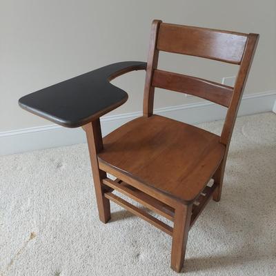 Oak School Chair with Attached Writing Desk (BD-MG)