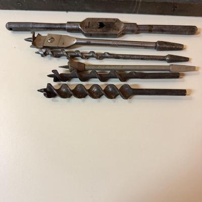 Selection of Auger Bits in a Vintage Craftsman Box (O-MG)