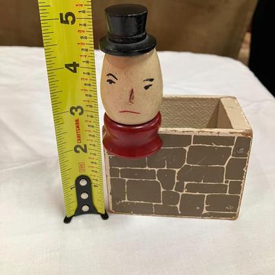 Sale Photo Thumbnail #88: Vintage Humpty Dumpty wooden balancing toy, 5" tall