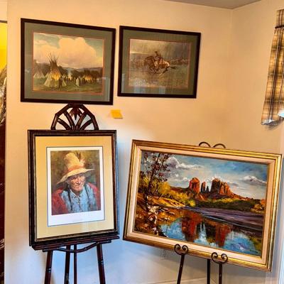 Sale Photo Thumbnail #34: DINING ROOM 3 NO EASELS INCLUDED IN THIS LOT. FOR DISPLAY PURPOSES ONLY