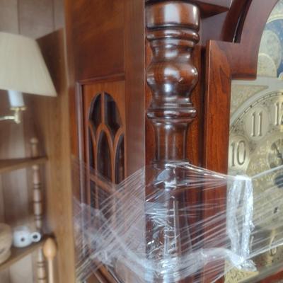 Vintage Wood Case Sligh Weight Driven Grandfather Clock