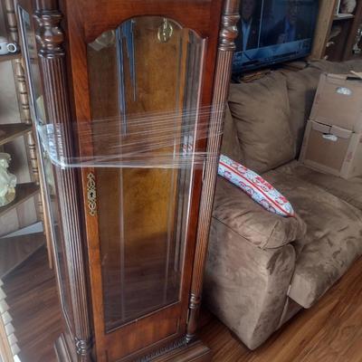 Vintage Wood Case Sligh Weight Driven Grandfather Clock