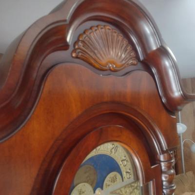 Vintage Wood Case Sligh Weight Driven Grandfather Clock