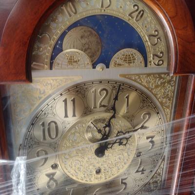 Vintage Wood Case Sligh Weight Driven Grandfather Clock