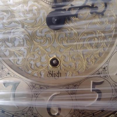 Vintage Wood Case Sligh Weight Driven Grandfather Clock