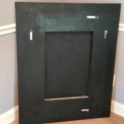 LOT 103Z: Large Black and Gold-tone Framed Decorative Mirror