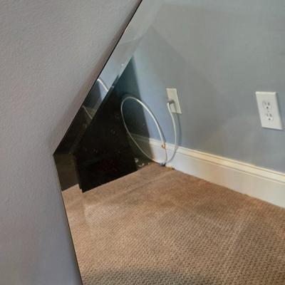 LOT 105Y: Beveled Mirror with French Cleat Hardware