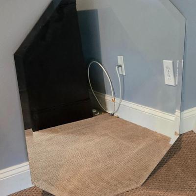 LOT 105Y: Beveled Mirror with French Cleat Hardware