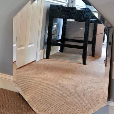 LOT 105Y: Beveled Mirror with French Cleat Hardware