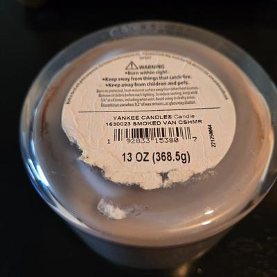 LOT 110Z: Ethan Allan Footed Wooden Box and Two Jar Candles