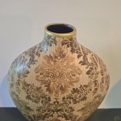 LOT 111H: Decorative Vase and Two Corinthian Column Style Candle Holders