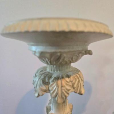 LOT 111H: Decorative Vase and Two Corinthian Column Style Candle Holders