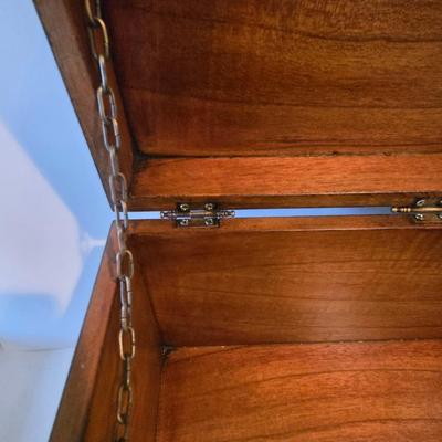 LOT 112H: Harlequin Pattern Wooden Box with Brass- like Claw Feet