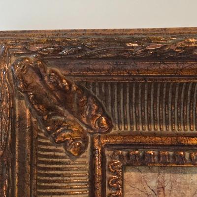 LOT 114H: Two Landscape Oil Paintings in Ornate Gold-tone Frames and Baccarat Style Lidded Jar