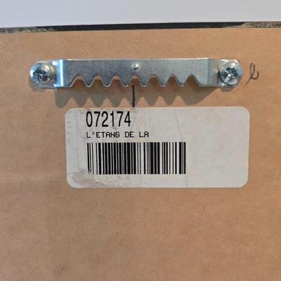 LOT 114H: Two Landscape Oil Paintings in Ornate Gold-tone Frames and Baccarat Style Lidded Jar