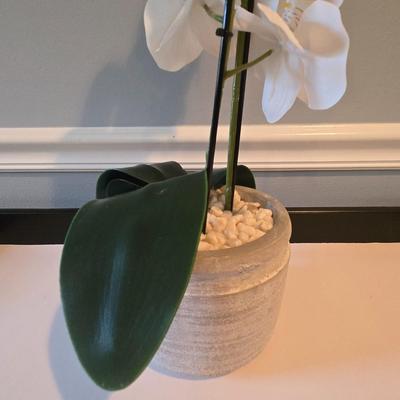 LOT 115H: Two Decorative Lanterns and Faux Orchid