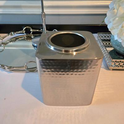 LOT 116H: Vanity Set Including Makeup Mirror, Two Mirror Trays, and More