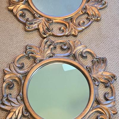 LOT 118Z: Two Large Decorative Mirrors with Ornate Gold-tone Frames