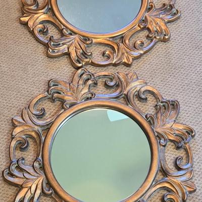 LOT 118Z: Two Large Decorative Mirrors with Ornate Gold-tone Frames