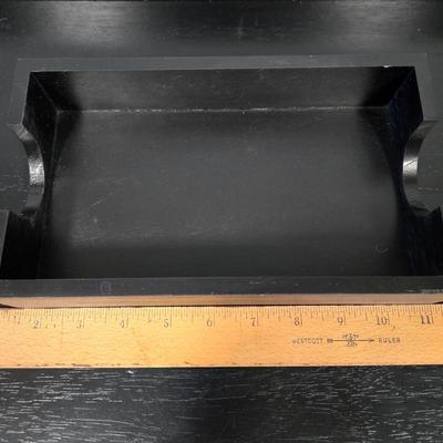 LOT 120Y: Vanity Set Including Lotion Jar Dispensers, Tissue Box Holder, Wood Trays, Ceramic Tray, Trinket Box with Lid, Small Lamp, and...