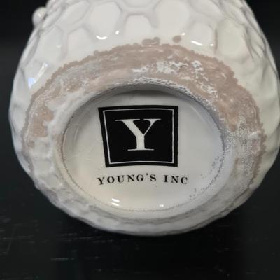 LOT 120Y: Vanity Set Including Lotion Jar Dispensers, Tissue Box Holder, Wood Trays, Ceramic Tray, Trinket Box with Lid, Small Lamp, and...