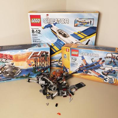 LOT 128B: Lego Creator Thunder Wings, Aviation Adventures & Lego Movie Sets Bad Cop's Pursuit & MetalBeard's Duel