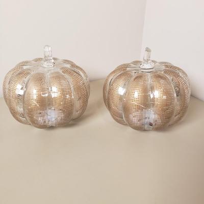 LOT 131B: Pumpkin Decor-Lighted Pumpkins, Candles, Large Framed Canvas & More